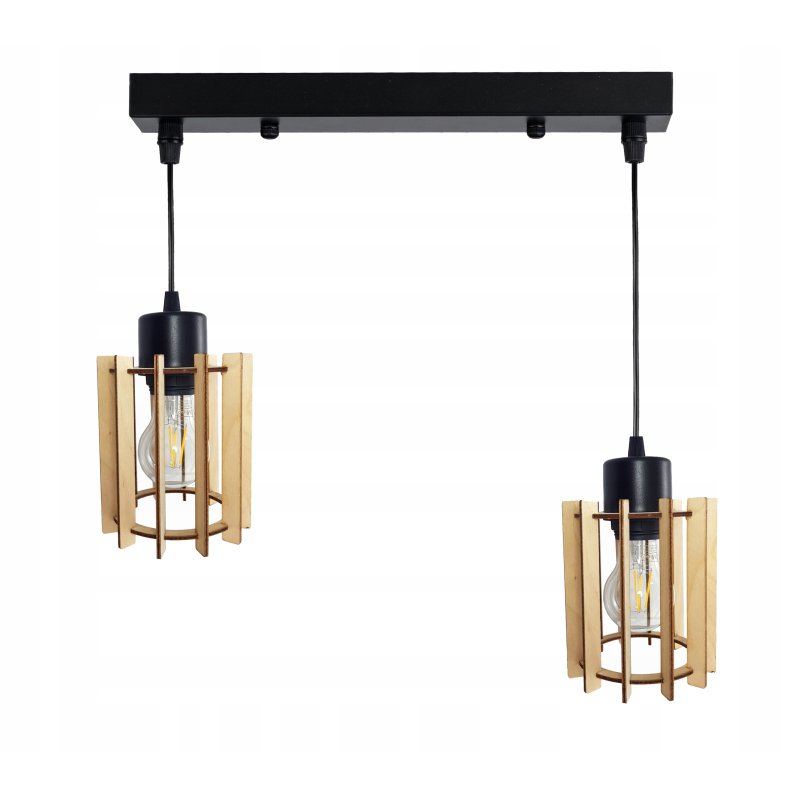 LAMPA WISZĄCA ZWIS żyrandol sufitowa LOFT Drewno 2