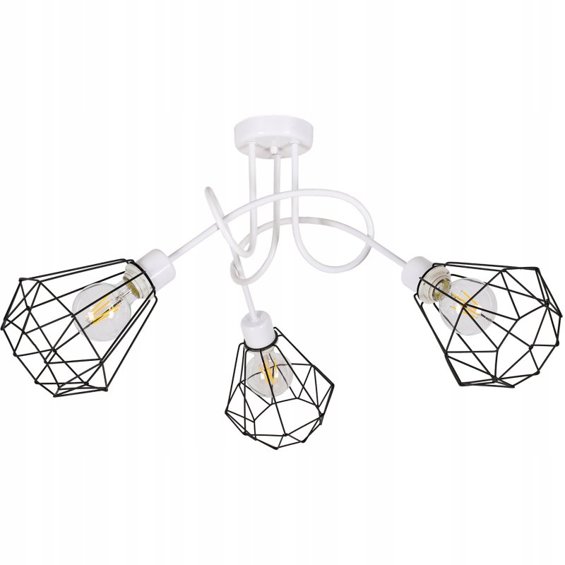 Lampa SUFITOWA żyrandol WISZĄCA LOFT drut BRYLANT