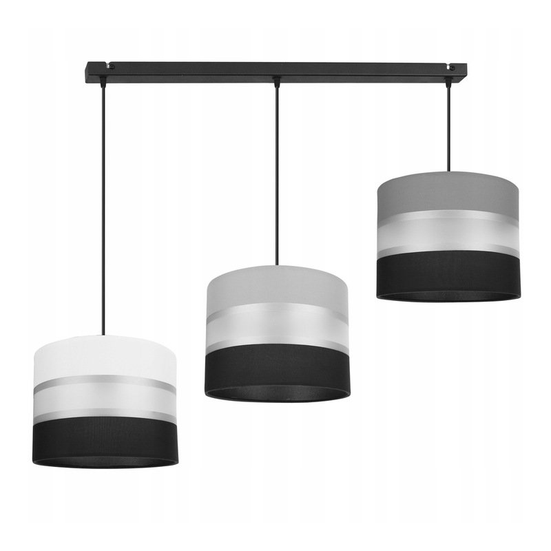 LAMPA SUFITOWA ZWIS ABAŻUR GALA BIAŁO-SZARA MIX