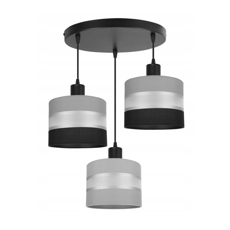 LAMPA SUFITOWA ZWIS ABAŻUR GALA BIAŁO-SZARA MIX
