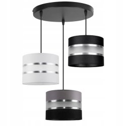 LAMPA SUFITOWA ZWIS ABAŻUR GALA BIAŁO-SZARA MIX