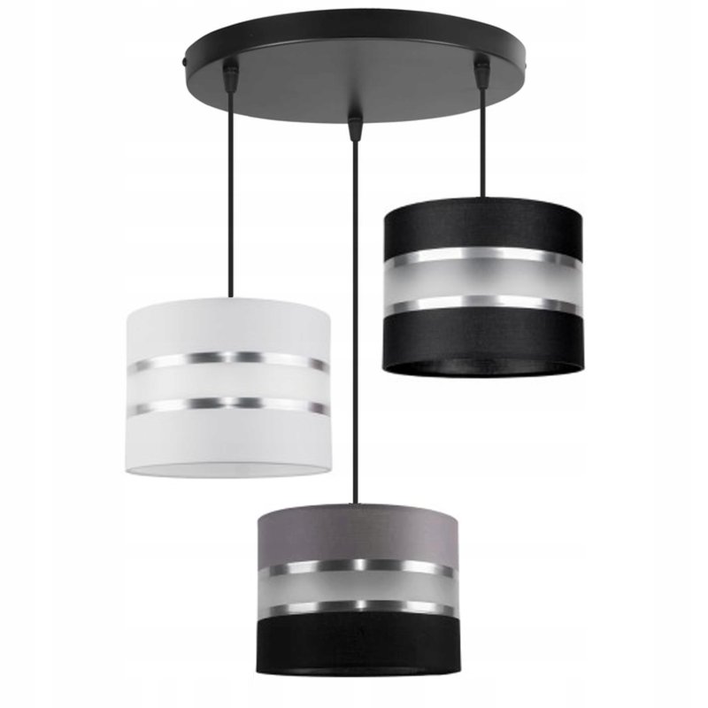 LAMPA SUFITOWA ZWIS ABAŻUR GALA BIAŁO-SZARA MIX