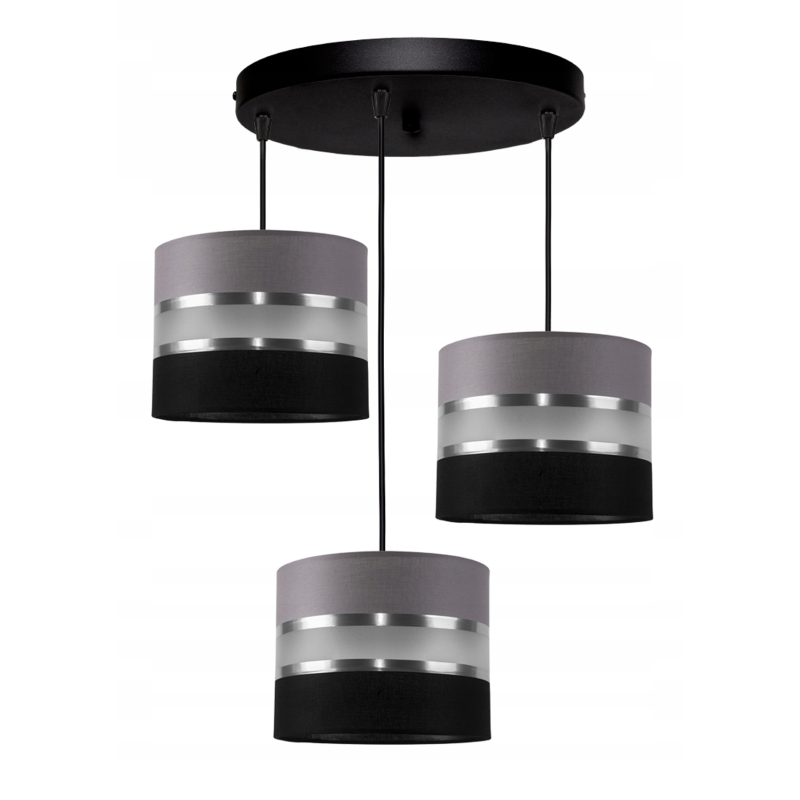 LAMPA SUFITOWA ZWIS ABAŻUR GALA BIAŁO-SZARA MIX
