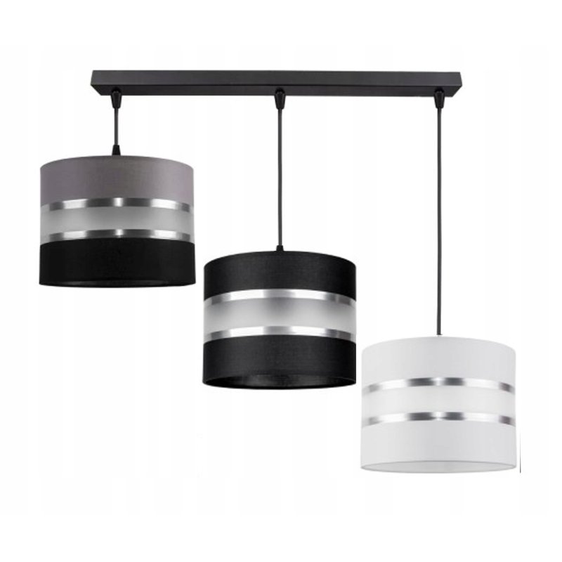 LAMPA SUFITOWA ZWIS ABAŻUR GALA CZARNA-SZARA MIX