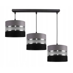 LAMPA SUFITOWA ZWIS ABAŻUR GALA CZARNA-SZARA MIX