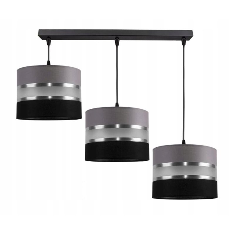 LAMPA SUFITOWA ZWIS ABAŻUR GALA CZARNA-SZARA MIX