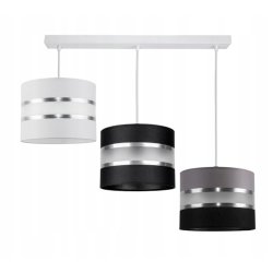 LAMPA SUFITOWA ZWIS ABAŻUR GALA CZARNA-SZARA MIX