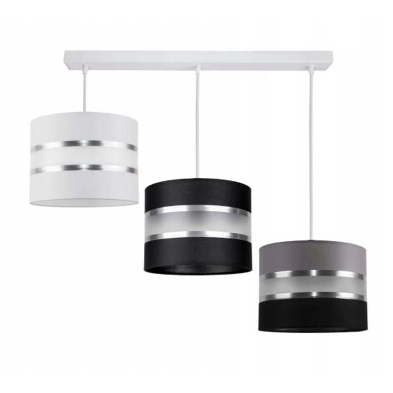LAMPA SUFITOWA ZWIS ABAŻUR GALA CZARNA-SZARA MIX