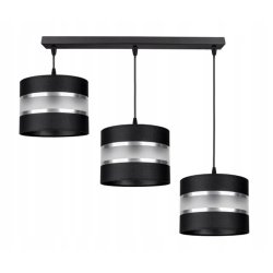 LAMPA SUFITOWA ZWIS ABAŻUR GALA CZARNA-SZARA MIX