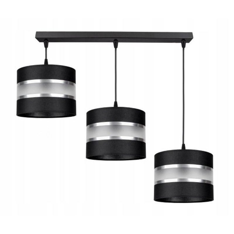 LAMPA SUFITOWA ZWIS ABAŻUR GALA CZARNA-SZARA MIX
