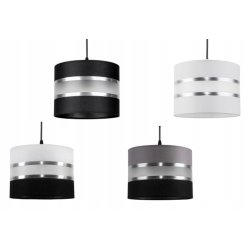 LAMPA SUFITOWA ZWIS ABAŻUR GALA CZARNA-SZARA MIX