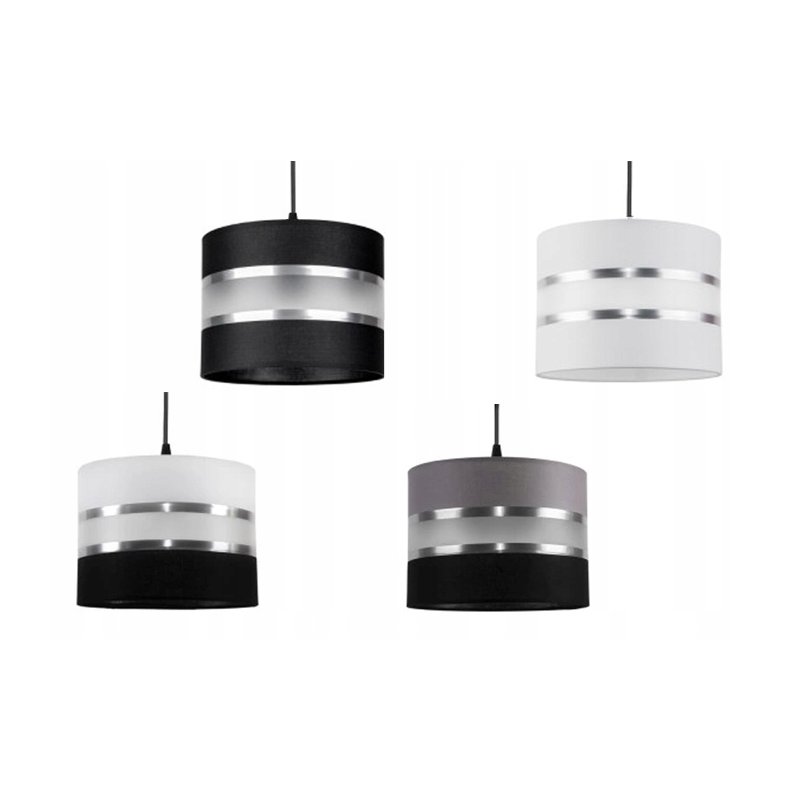LAMPA SUFITOWA ZWIS ABAŻUR GALA CZARNA-SZARA MIX