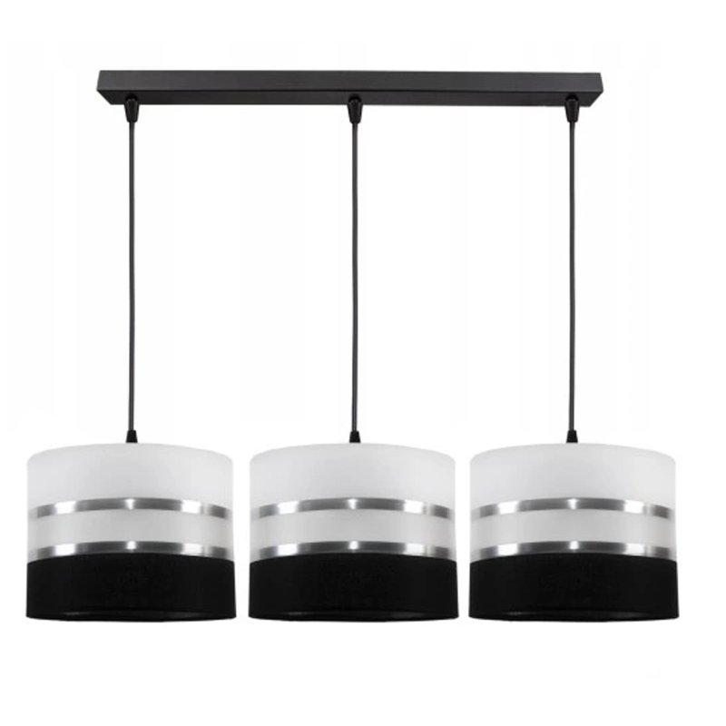 LAMPA SUFITOWA ZWIS ABAŻUR GALA CZARNA-SZARA MIX