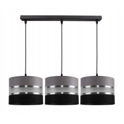 LAMPA SUFITOWA ZWIS ABAŻUR GALA CZARNA-SZARA MIX