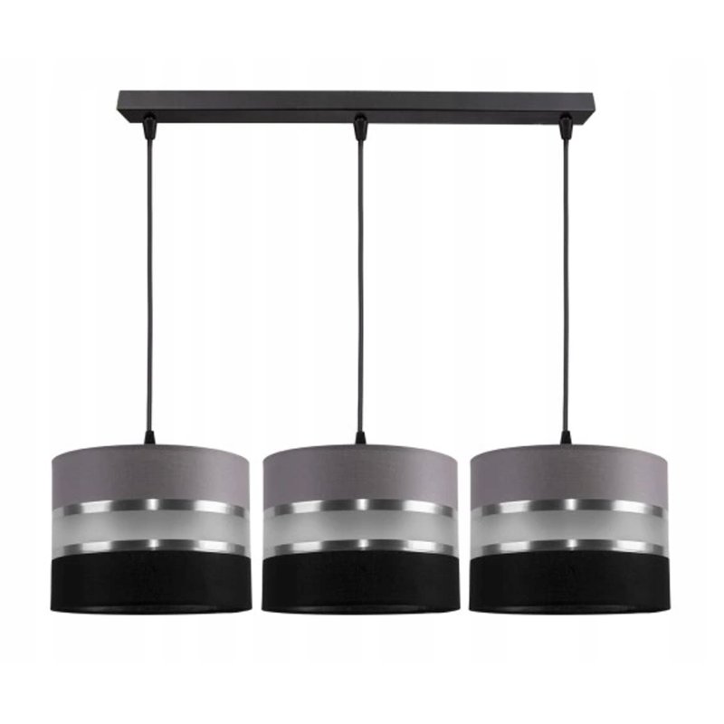 LAMPA SUFITOWA ZWIS ABAŻUR GALA CZARNA-SZARA MIX