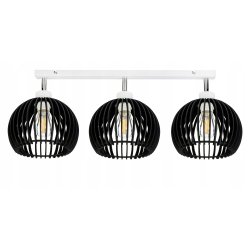 Lampa plafon żyrandol ruchomy sufitowa LOFT klosz kula 36 Drewno na 3x E27