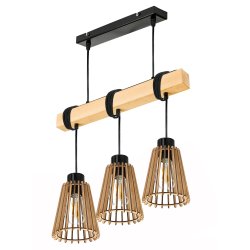 LAMPA drewniana belka wisząca sufitowa ŻYRANDOL ZWIS LOFT DREWNO na 3x E27