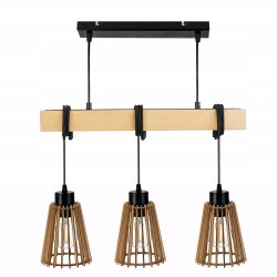 LAMPA drewniana belka wisząca sufitowa ŻYRANDOL ZWIS LOFT DREWNO na 3x E27