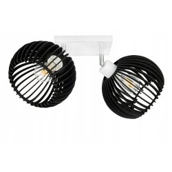 Lampa plafon żyrandol ruchomy sufitowa LOFT klosz kula 36 Drewno na 2x E27