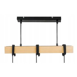 LAMPA drewniana belka wisząca sufitowa ŻYRANDOL ZWIS LOFT CZARNY DREWNO E27