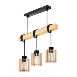 LAMPA drewniana belka wisząca sufitowa ŻYRANDOL ZWIS LOFT DREWNO na 3x E27