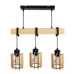 LAMPA drewniana belka wisząca sufitowa ŻYRANDOL ZWIS LOFT DREWNO na 3x E27