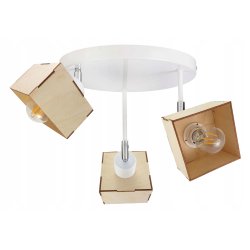 LAMPA plafon wysoki ruchomy żyrandol loft DREWNO 3