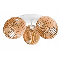 LAMPA WISZĄCA sufitowa żyrandol PLAFON ruchomy klosz BECZUŁKA drewno 3x E27