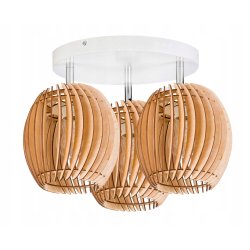 LAMPA WISZĄCA sufitowa żyrandol PLAFON ruchomy klosz BECZUŁKA drewno 3x E27