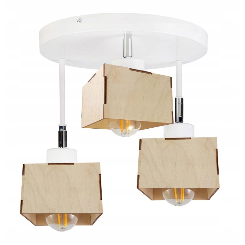 LAMPA plafon wysoki ruchomy żyrandol loft DREWNO 3