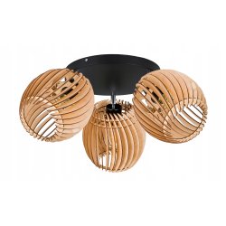 LAMPA WISZĄCA sufitowa żyrandol PLAFON ruchomy klosz BECZUŁKA drewno 3x E27