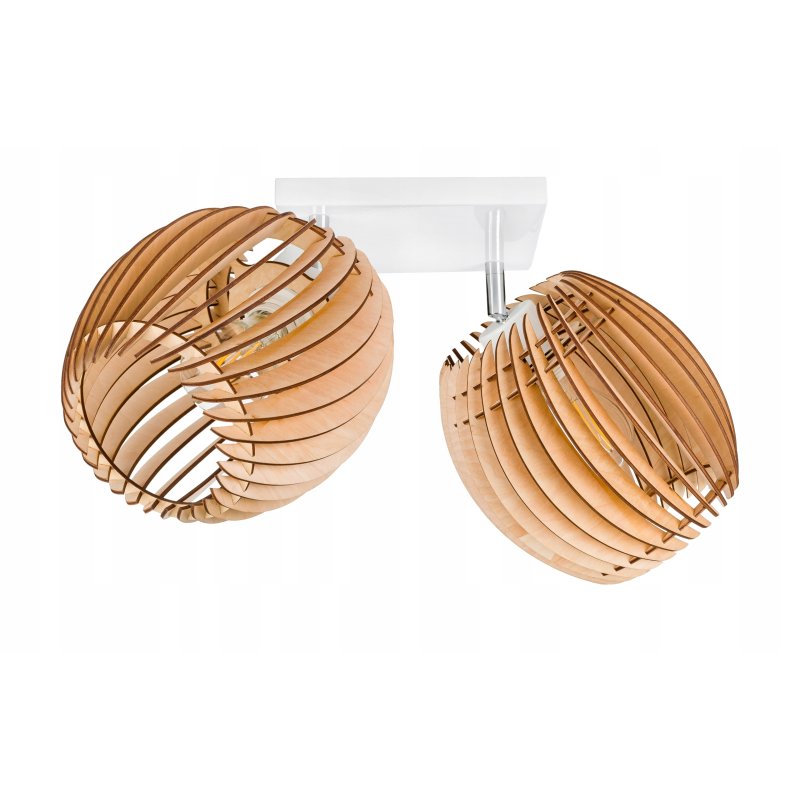 LAMPA WISZĄCA sufitowa żyrandol PLAFON ruchomy klosz BECZUŁKA drewno 2x E27