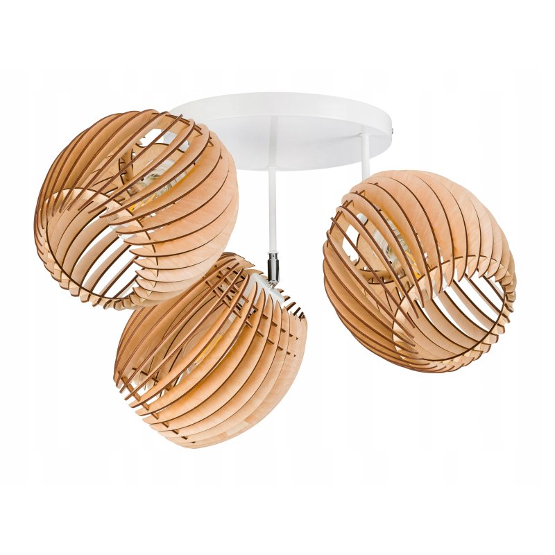 LAMPA WISZĄCA sufitowa żyrandol PLAFON ruchomy klosz BECZUŁKA drewno 3x E27