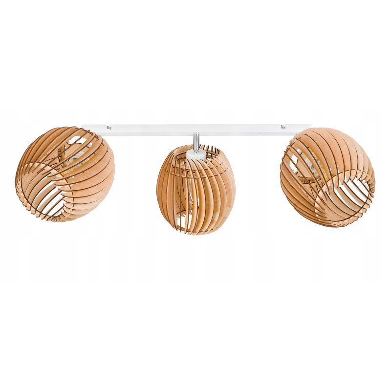 LAMPA WISZĄCA sufitowa żyrandol PLAFON ruchomy klosz BECZUŁKA drewno 3x E27