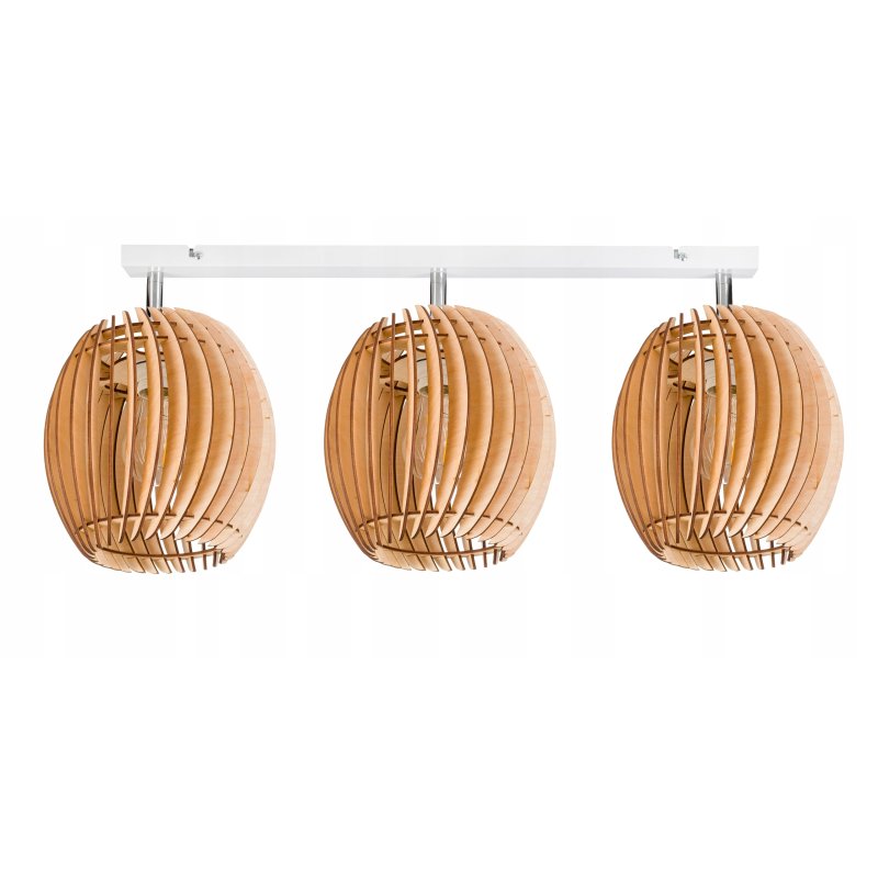 LAMPA WISZĄCA sufitowa żyrandol PLAFON ruchomy klosz BECZUŁKA drewno 3x E27