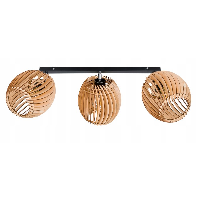 LAMPA WISZĄCA sufitowa żyrandol PLAFON ruchomy klosz BECZUŁKA drewno 3x E27