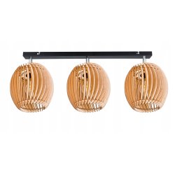 LAMPA WISZĄCA sufitowa żyrandol PLAFON ruchomy klosz BECZUŁKA drewno 3x E27