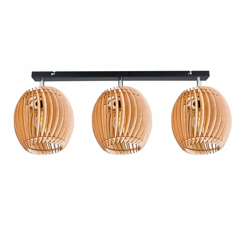 LAMPA WISZĄCA sufitowa żyrandol PLAFON ruchomy klosz BECZUŁKA drewno 3x E27