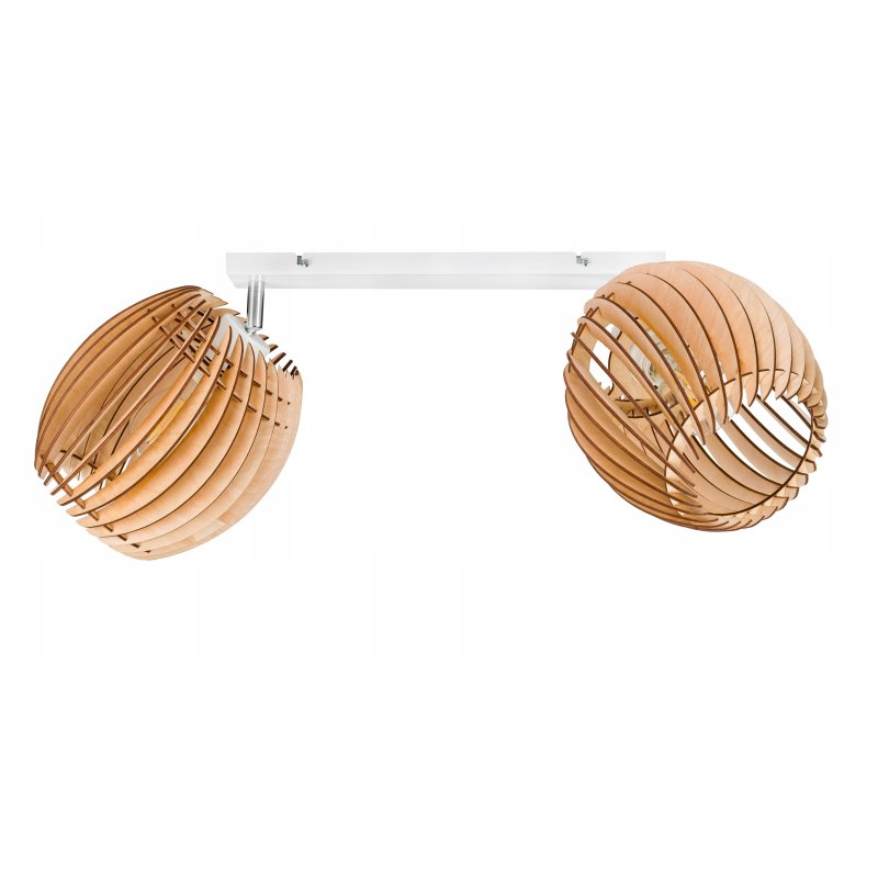 LAMPA WISZĄCA sufitowa żyrandol PLAFON ruchomy klosz BECZUŁKA drewno 2x E27