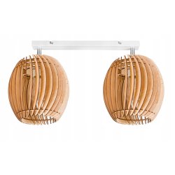 LAMPA WISZĄCA sufitowa żyrandol PLAFON ruchomy klosz BECZUŁKA drewno 2x E27