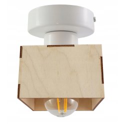 LAMPA stała sufitowa plafon Loft klosz drewno 1