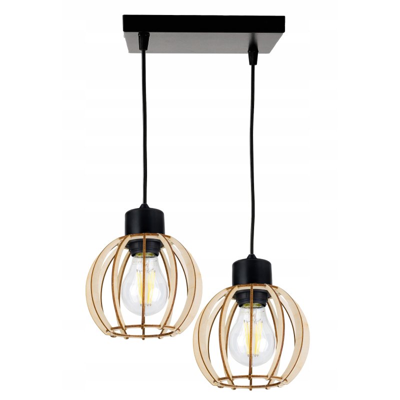 LAMPA WISZĄCA ZWIS żyrandol sufitowa LOFT Drewno 2