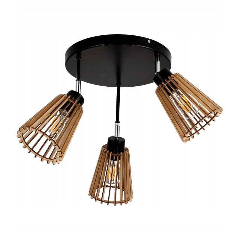 Lampa plafon żyrandol ruch wysoki sufit Drewno eko