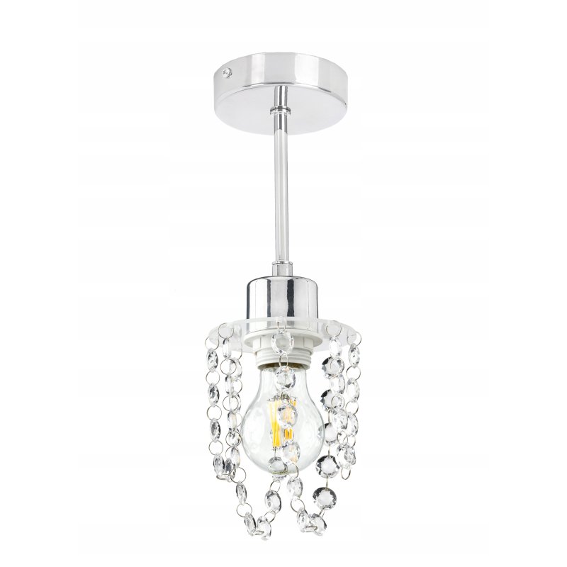 Lampa żyrandol sufitowa chrom kryształowy glamour