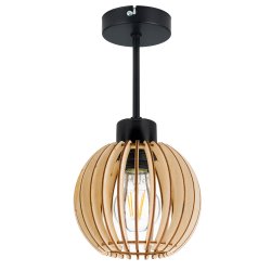 LAMPA stała sufitowa plafon Loft klosz drewno 1