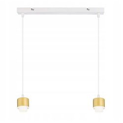 LAMPA sufitowa WISZĄCA ZWIS żyrandol metal złoty 2