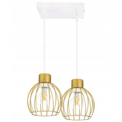 LAMPA sufitowa WISZĄCA ZWIS żyrandol drut złoty 2