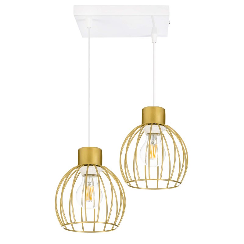 LAMPA sufitowa WISZĄCA ZWIS żyrandol drut złoty 2