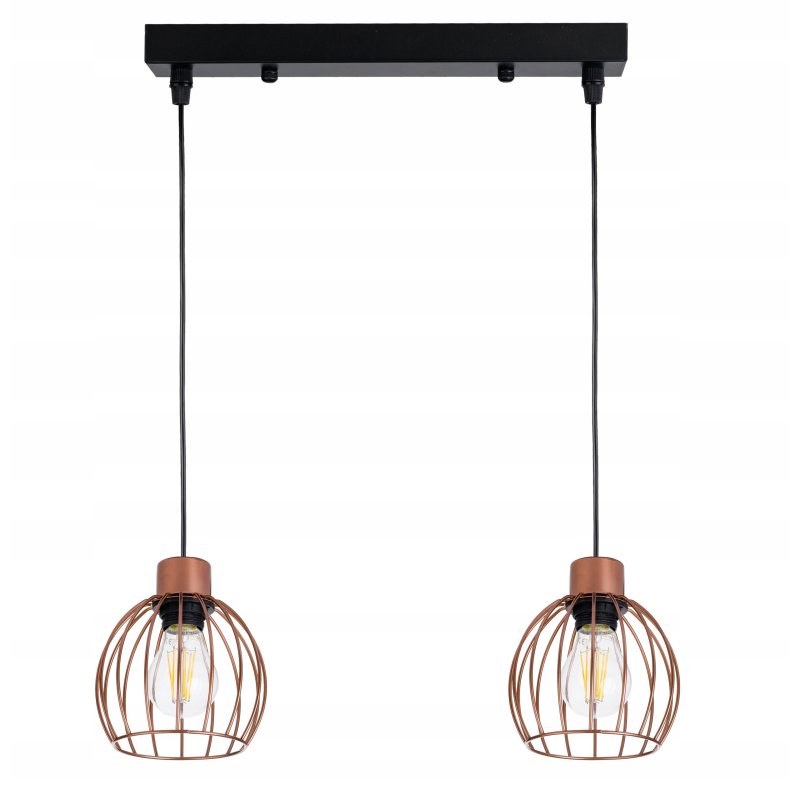 Lampa wisząca zwis żyrandol sufit loft kula miedź
