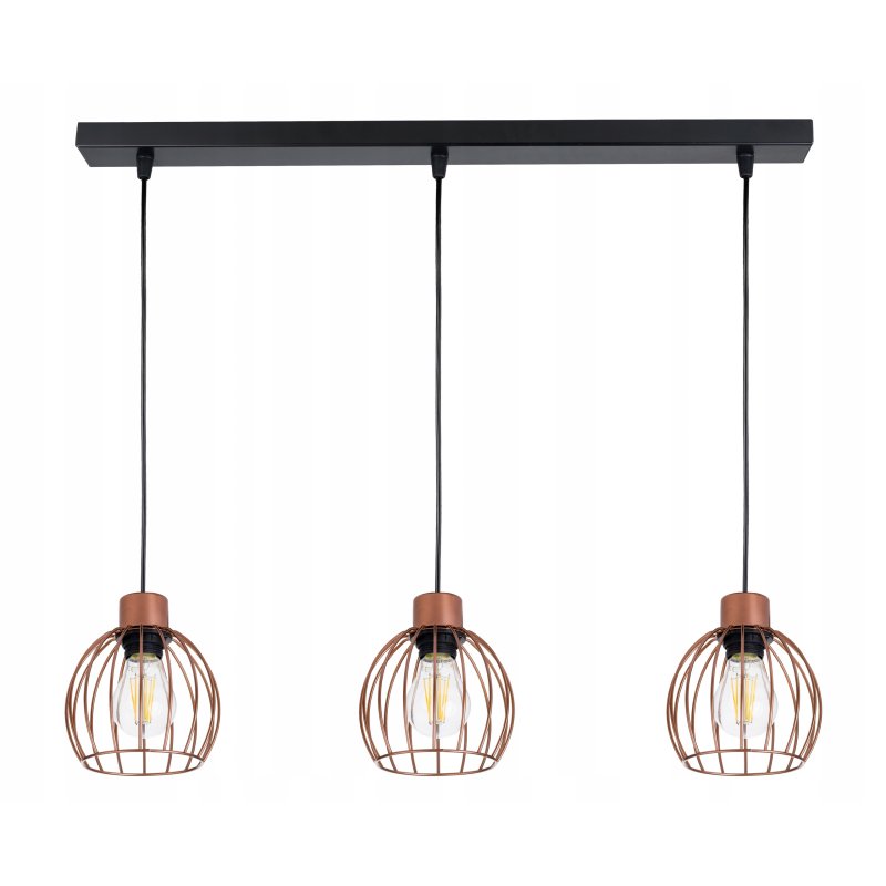 Lampa wisząca zwis żyrandol sufit loft kula miedź